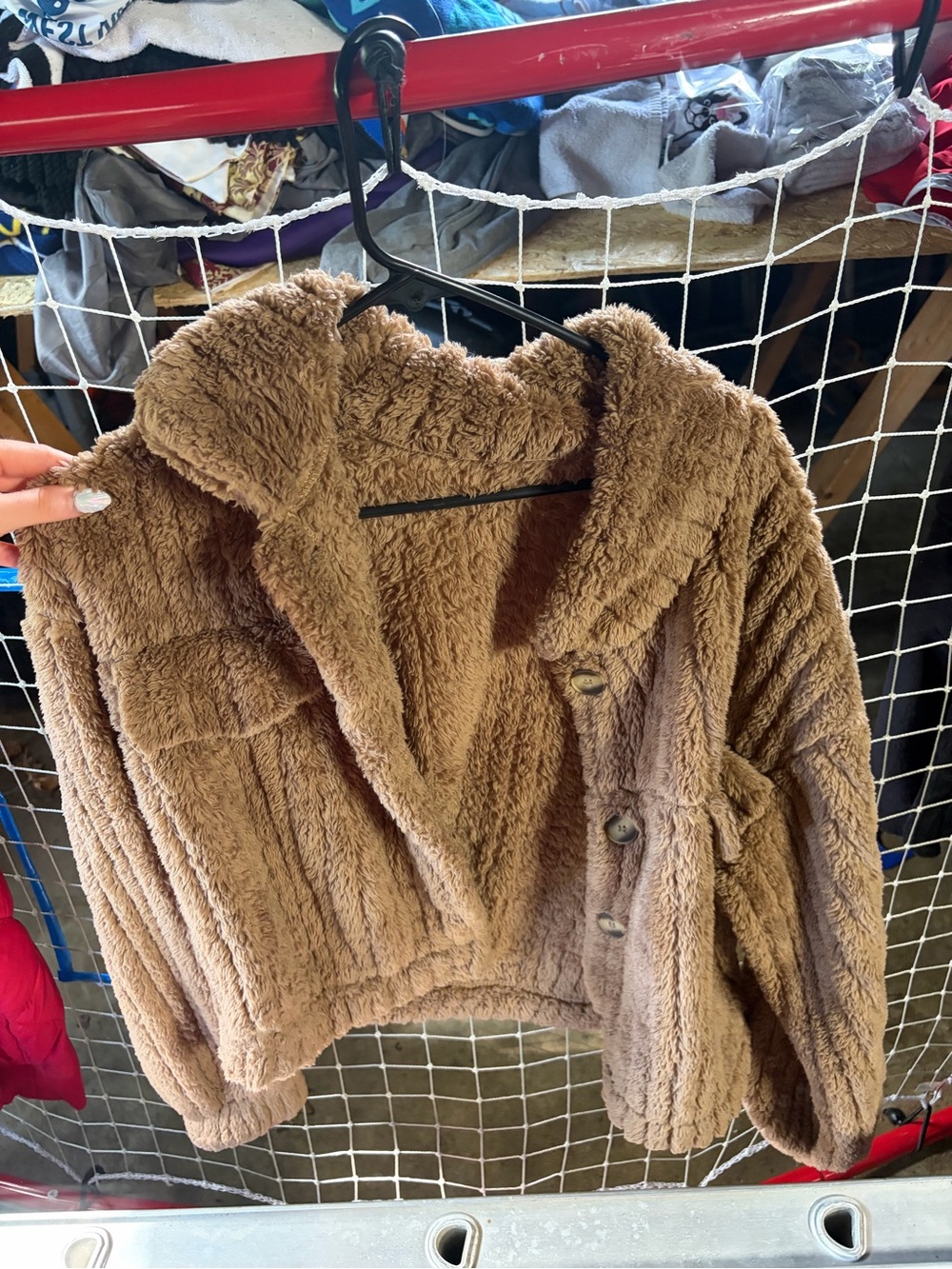 Cozy Teddy Jacket in Brown - Women's Plush Fleece Coat